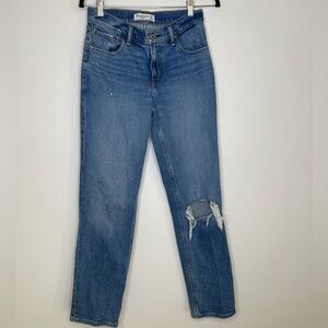 Abercrombie & Fitch Low Rise 90s Blue Straight Jeans Size 26